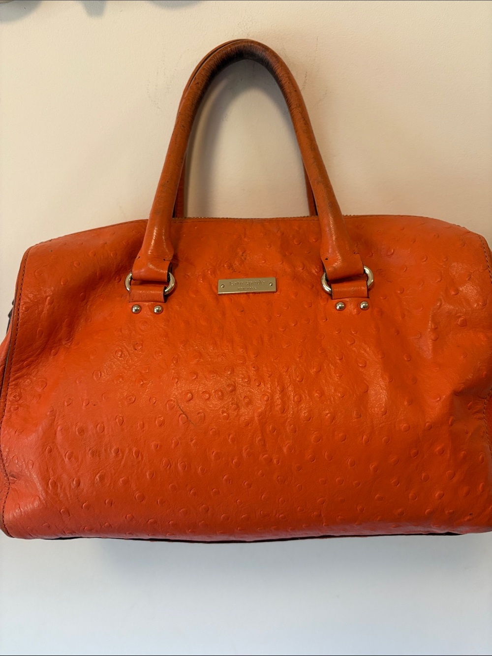 kate spade Orange Textured Satchel Handbag